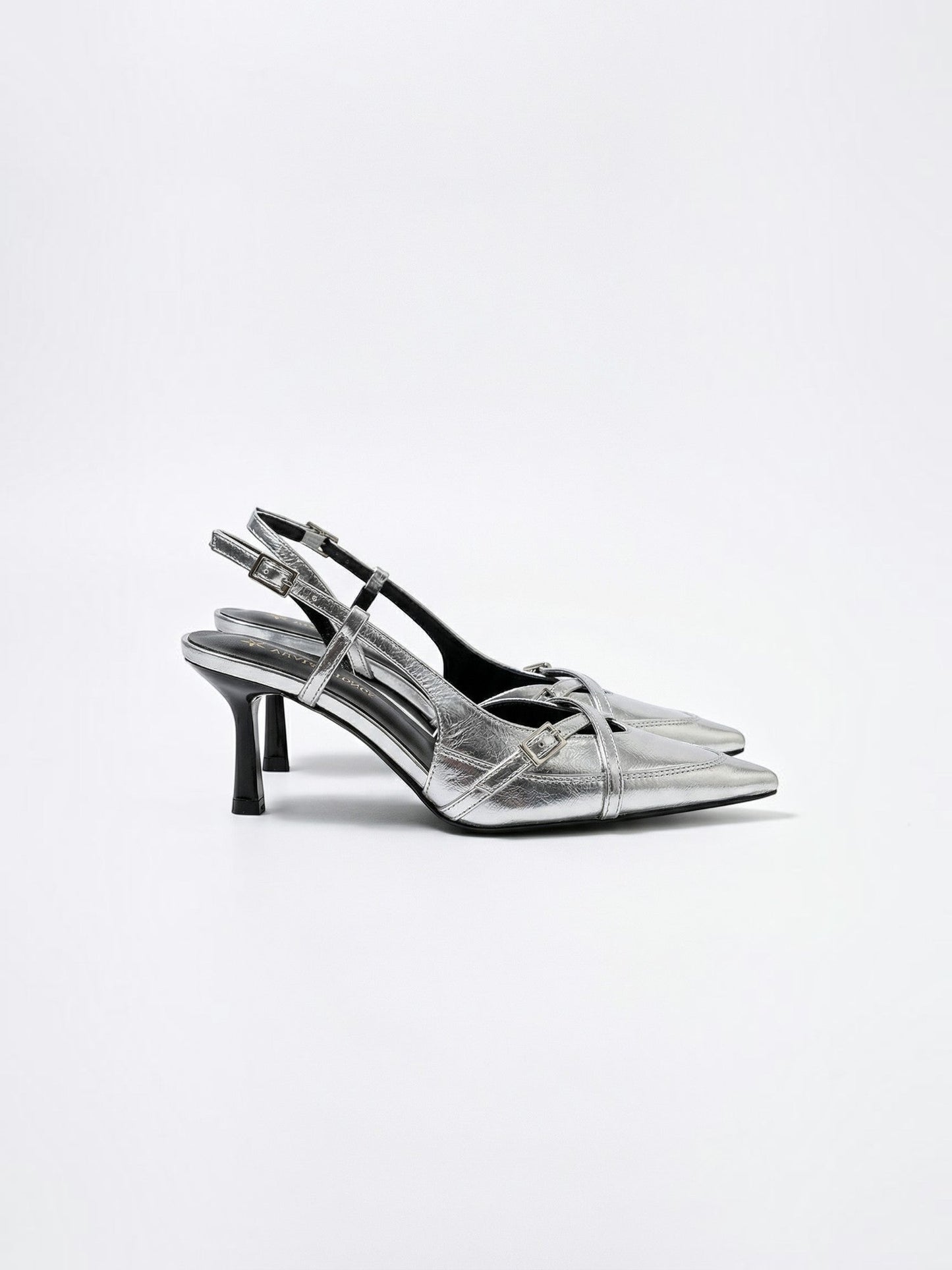 Women's Slingback Pumps with Buckle Detail