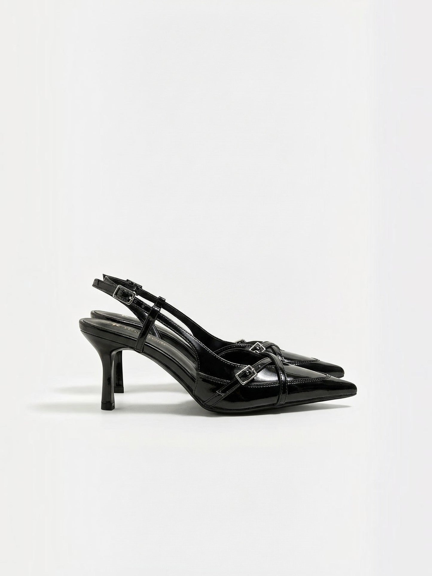 Women's Slingback Pumps with Buckle Detail
