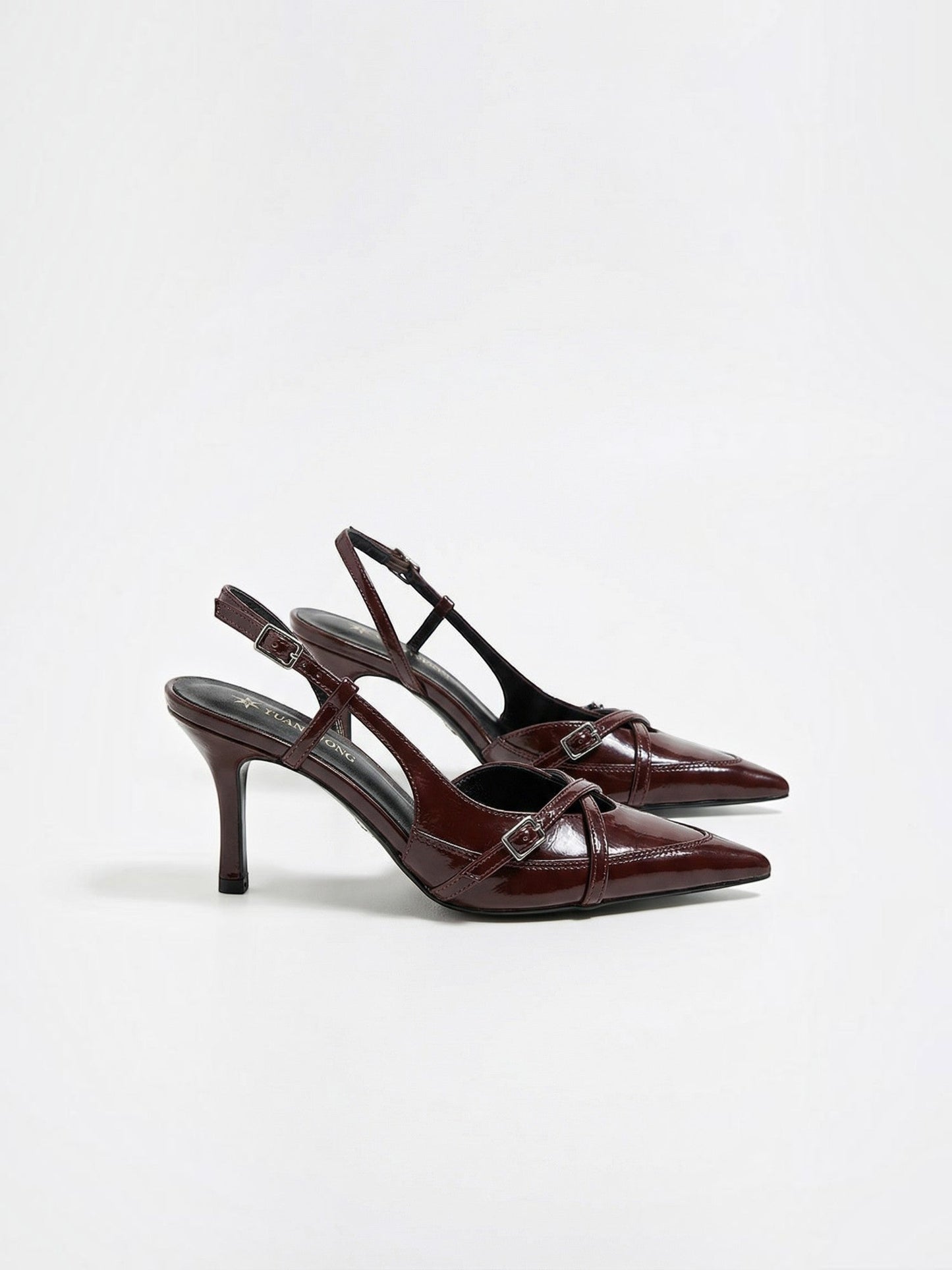 Women's Slingback Pumps with Buckle Detail