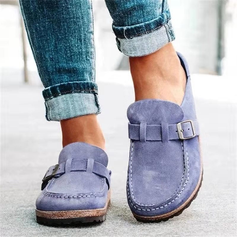 Women's Slip-On Retro Shoes with Round Toe and Cushioned Sole