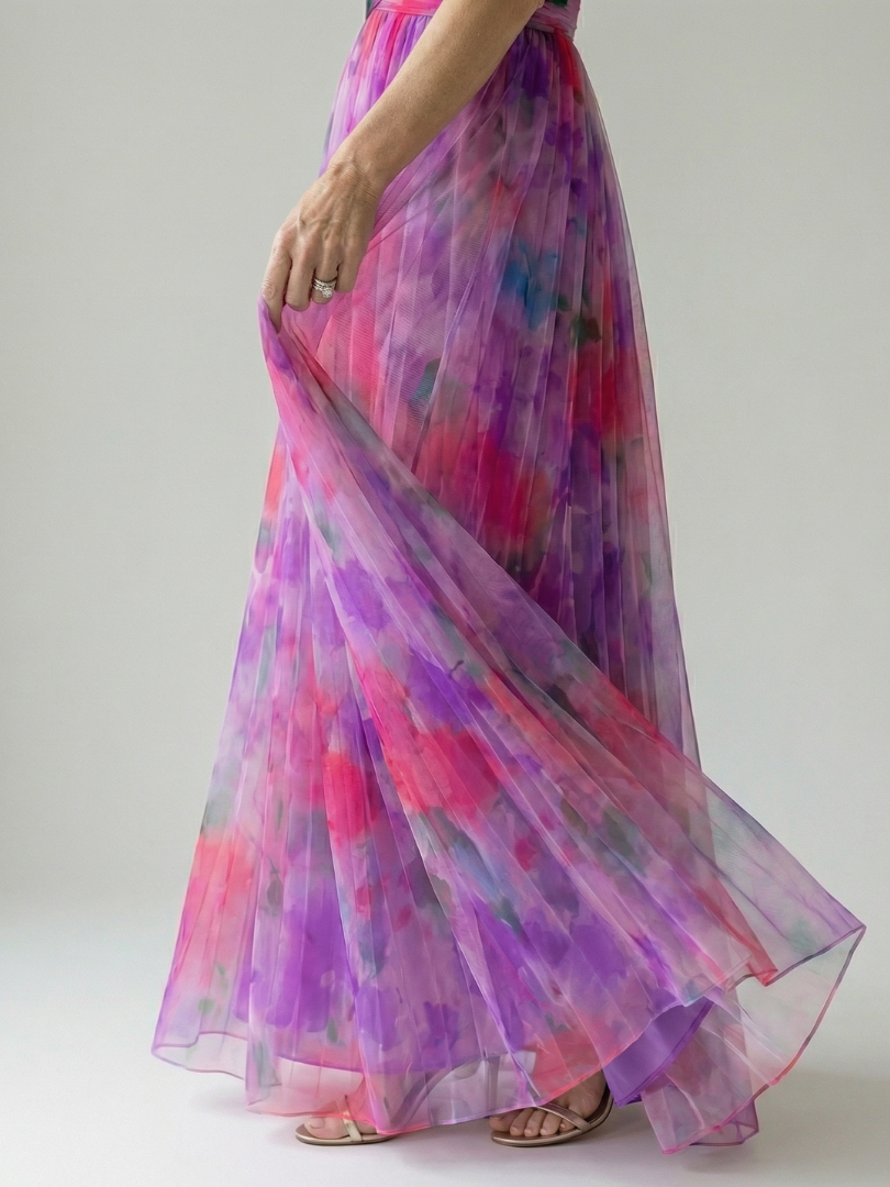 Women's Soft Wrap Maxi Dress with Wrapped Bodice and Flowing Skirt