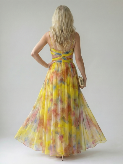 Women's Soft Wrap Maxi Dress with Wrapped Bodice and Flowing Skirt