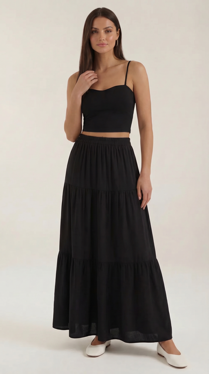 Women's Spaghetti Strap Crop Top with Heart Neckline and Fitted Silhouette