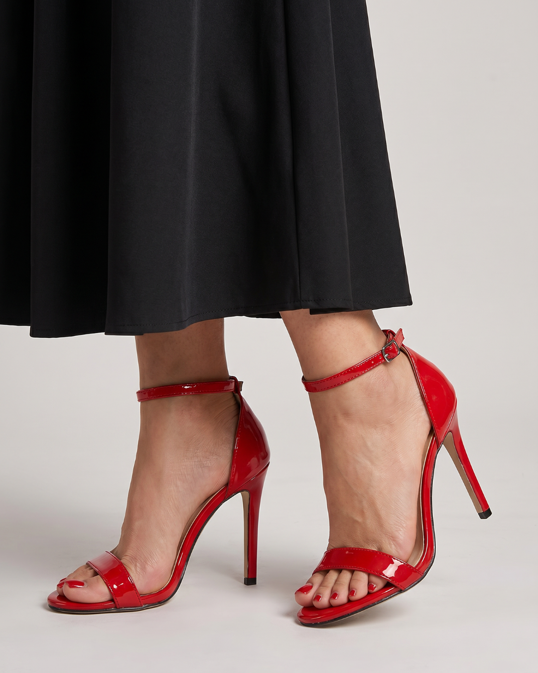 Women's Stiletto Heel Sandals with Open Ankle Strap