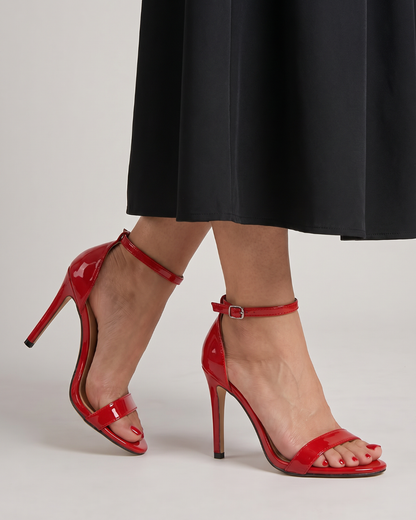 Women's Stiletto Heel Sandals with Open Ankle Strap