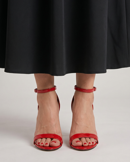 Women's Stiletto Heel Sandals with Open Ankle Strap