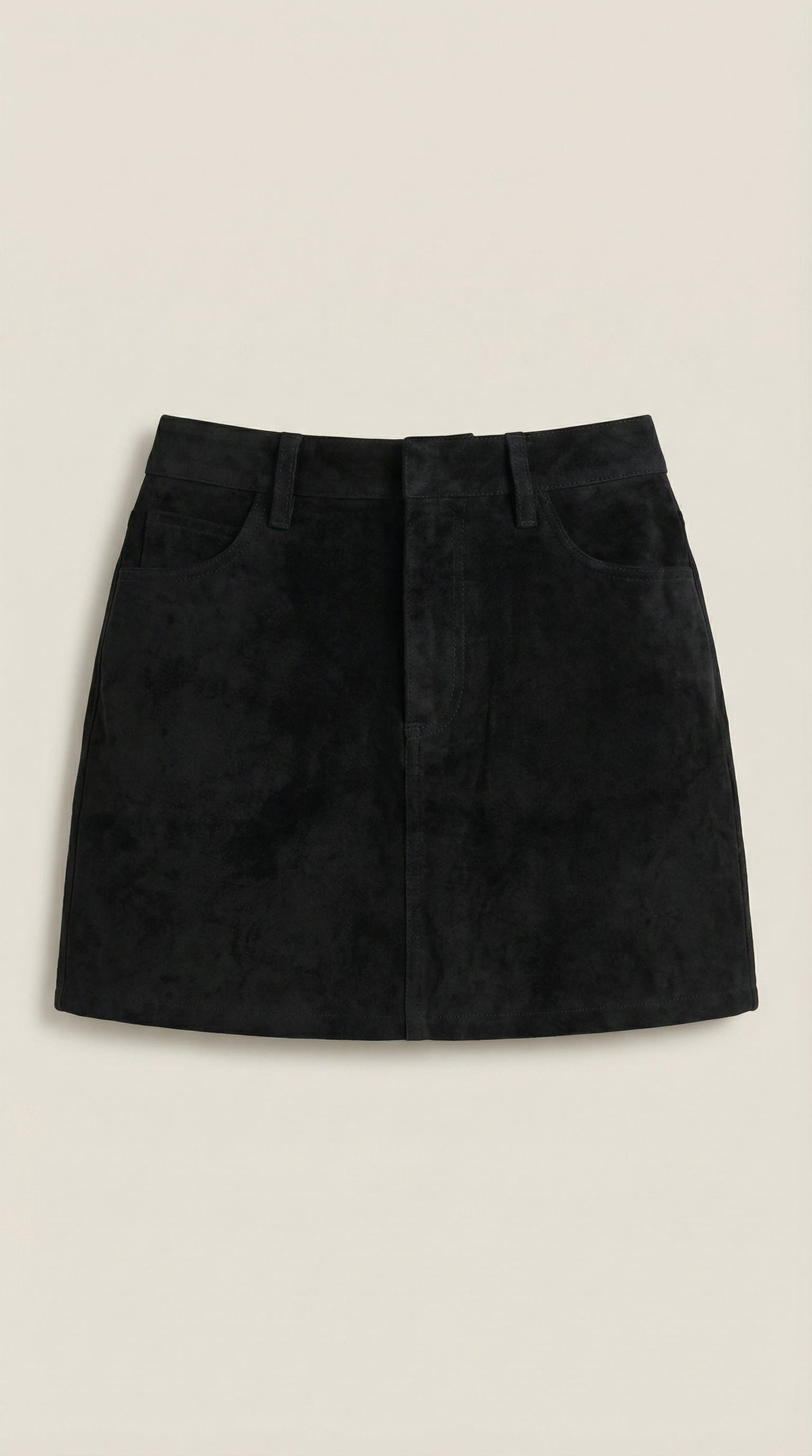 Women's Suede Look Mini Skirt with Tailored Fit