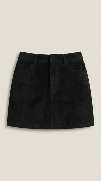 Women's Suede Look Mini Skirt with Tailored Fit