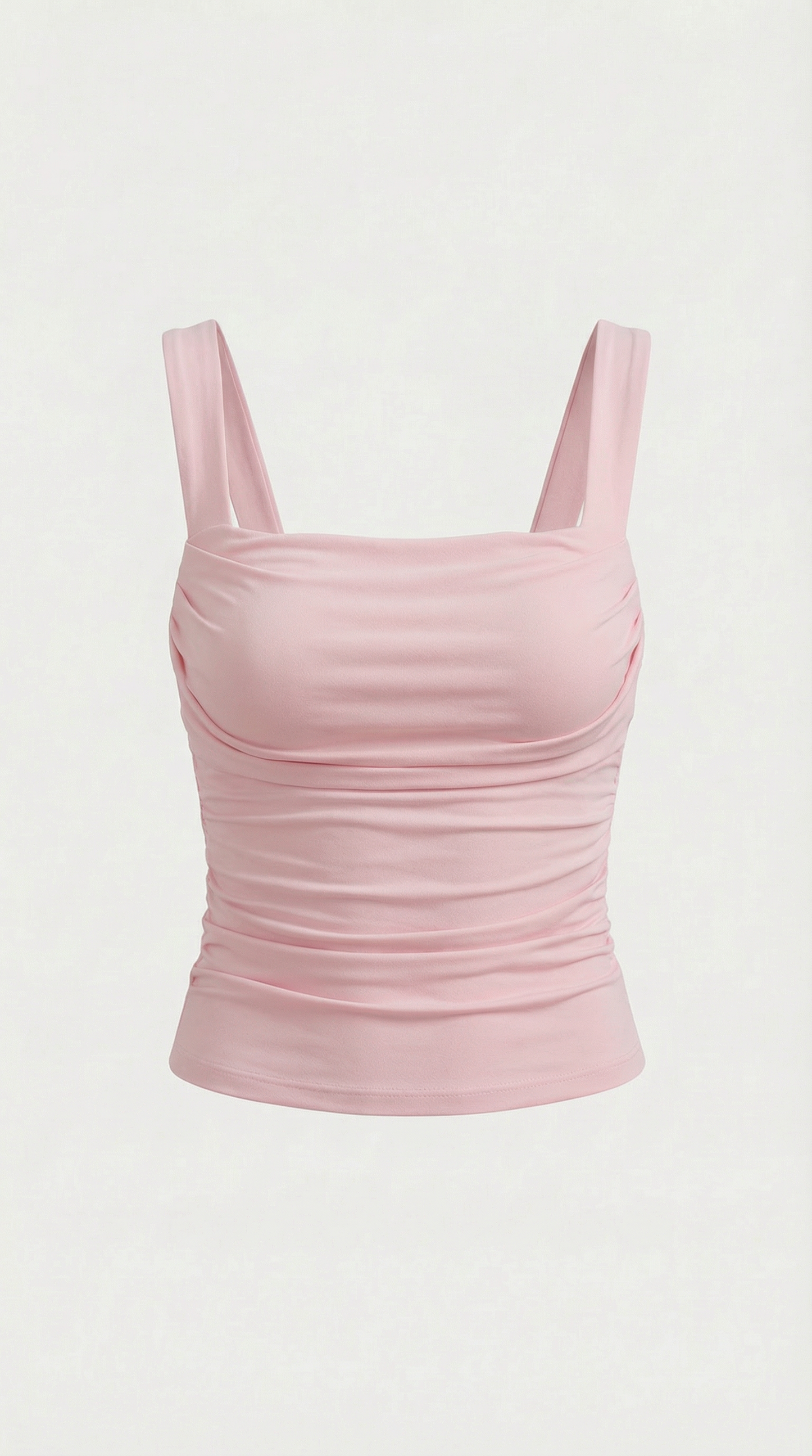 Women's Tank Top with Square Neckline and Side Ruching