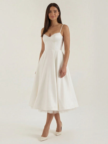 Women's Tulle Midi Dress with Layered Skirt