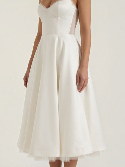 Women's Tulle Midi Dress with Layered Skirt