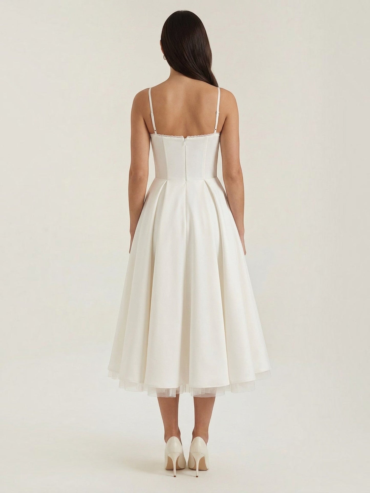 Women's Tulle Midi Dress with Layered Skirt