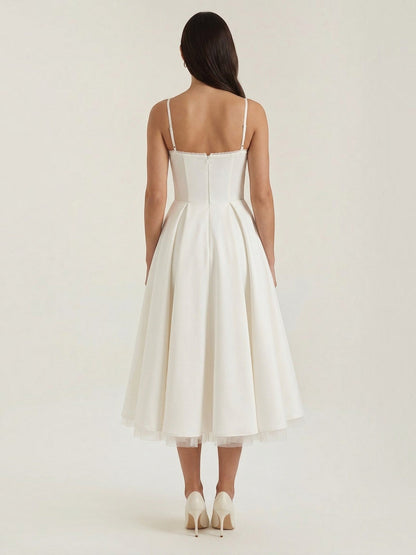 Women's Tulle Midi Dress with Layered Skirt