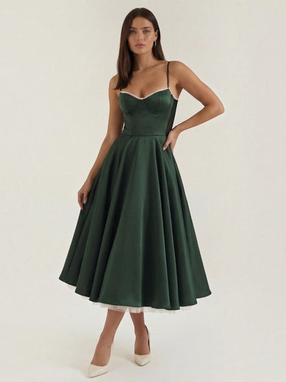 Women's Tulle Midi Dress with Layered Skirt