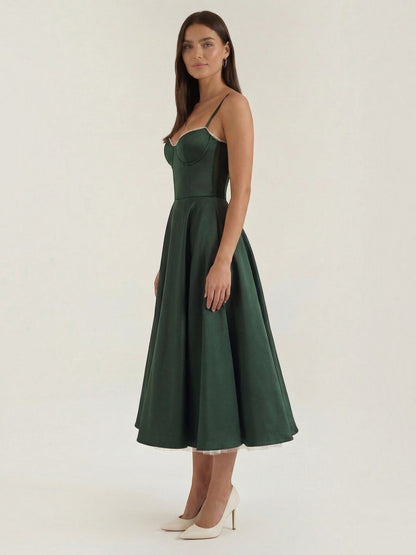 Women's Tulle Midi Dress with Layered Skirt