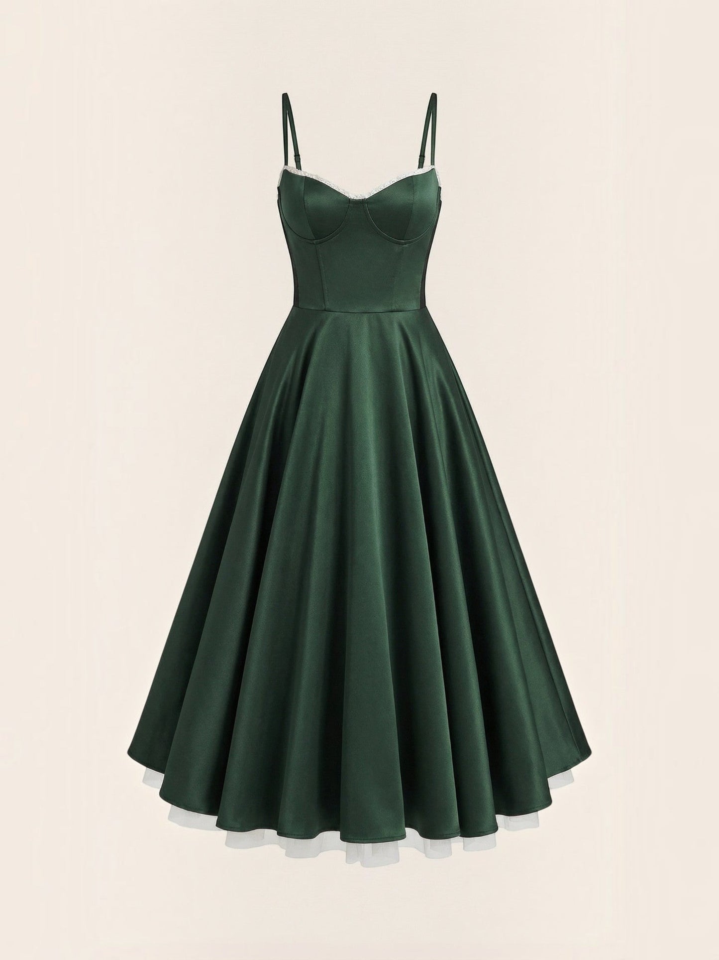 Women's Tulle Midi Dress with Layered Skirt