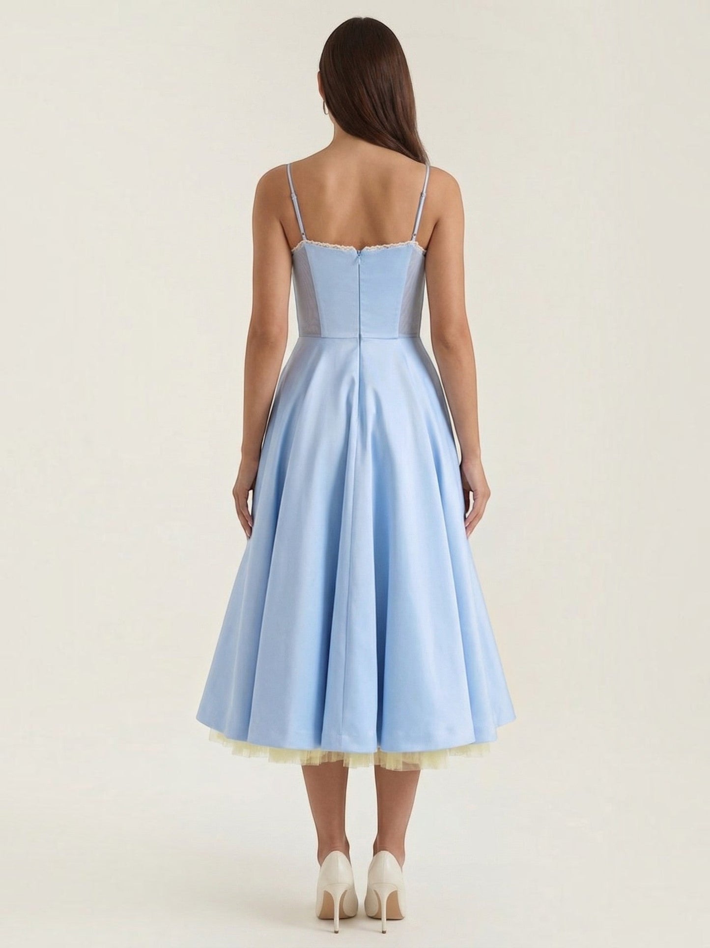 Women's Tulle Midi Dress with Layered Skirt