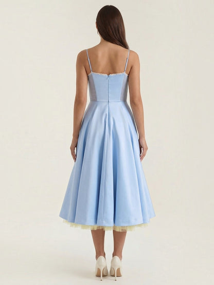 Women's Tulle Midi Dress with Layered Skirt