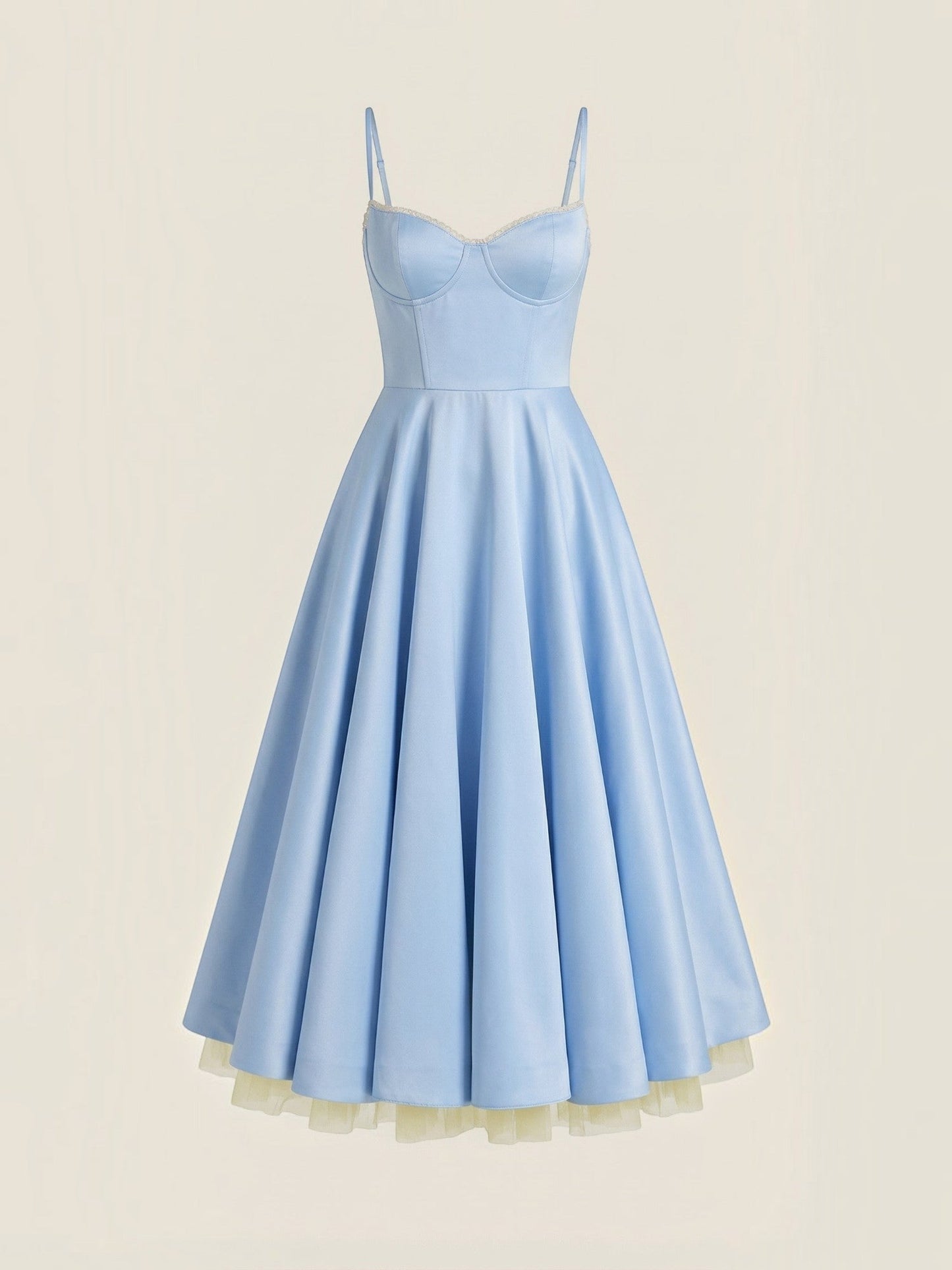 Women's Tulle Midi Dress with Layered Skirt