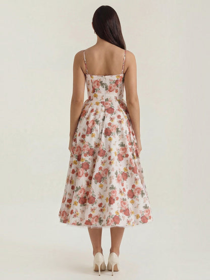 Women's Tulle Midi Dress with Layered Skirt