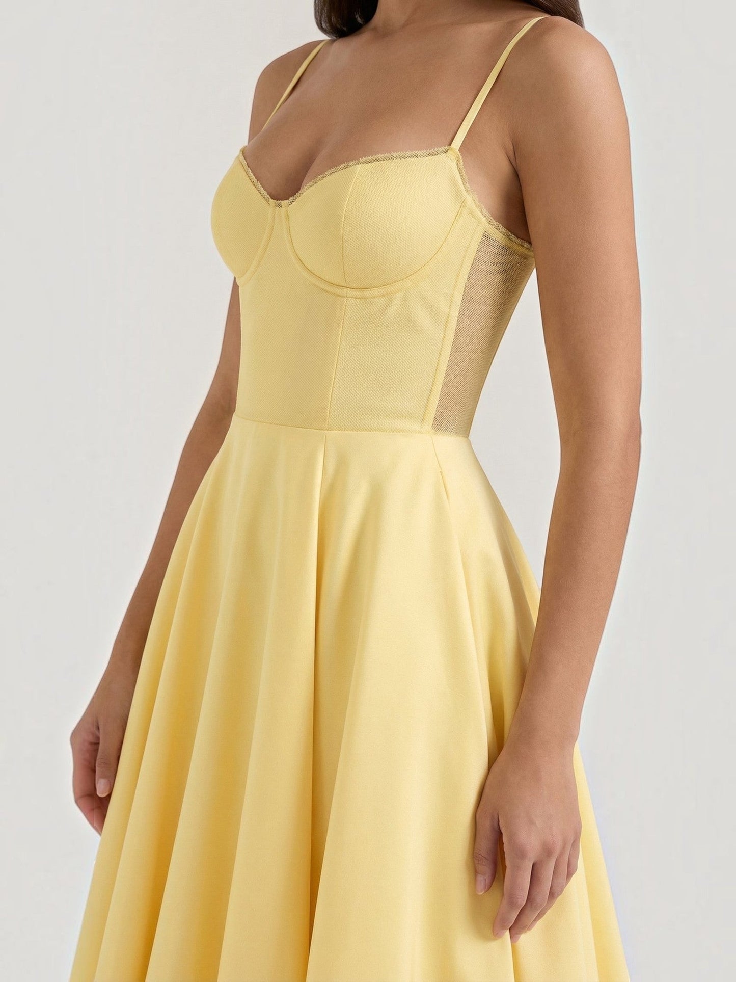 Women's Tulle Midi Dress with Layered Skirt
