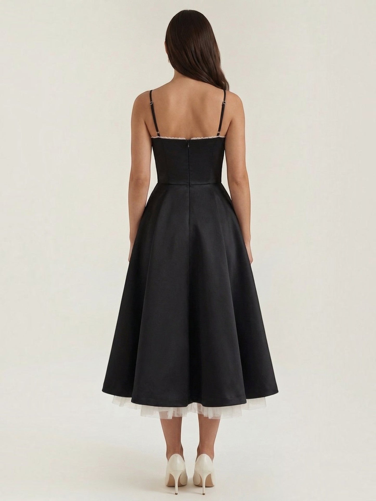 Women's Tulle Midi Dress with Layered Skirt
