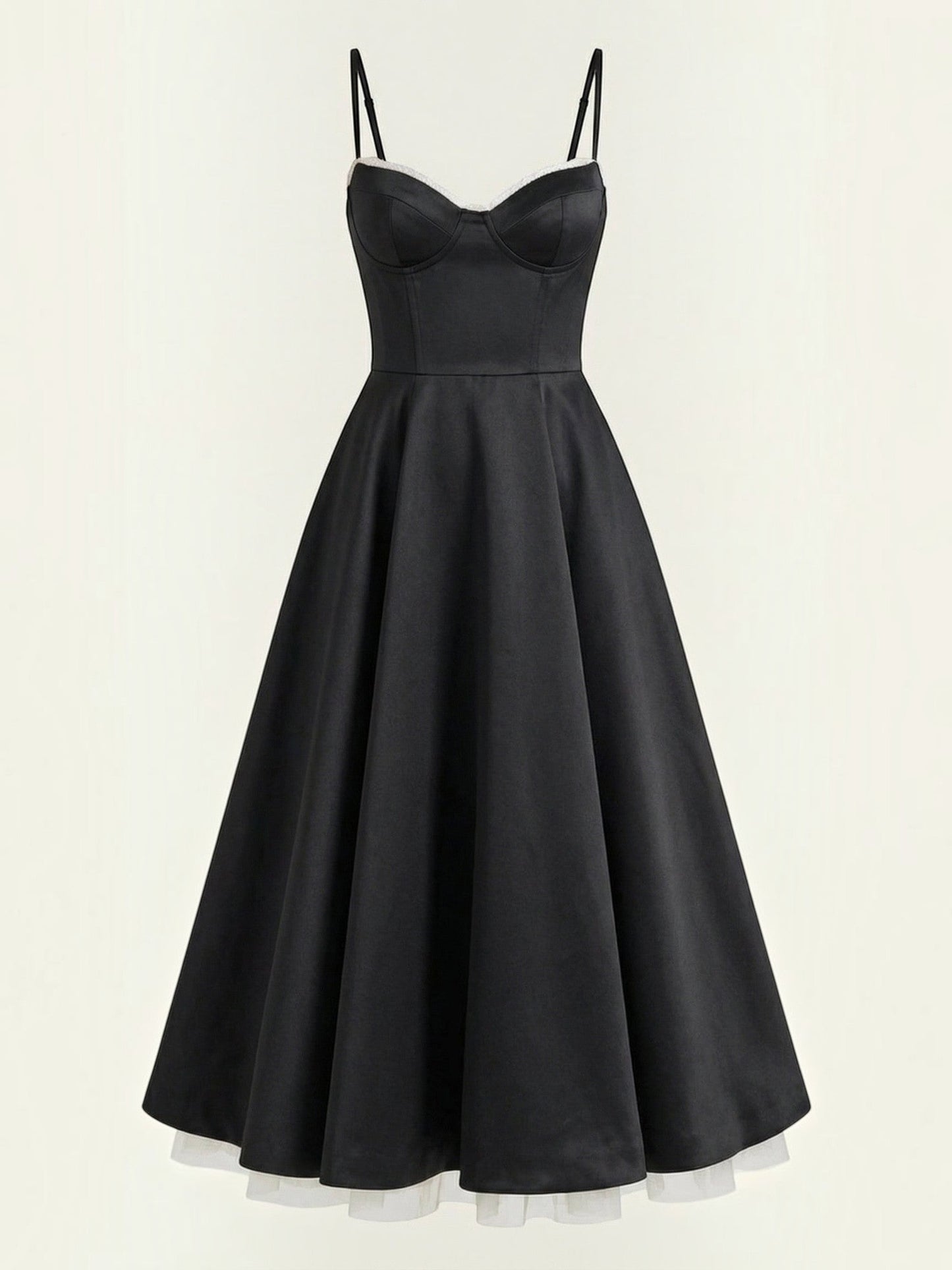 Women's Tulle Midi Dress with Layered Skirt