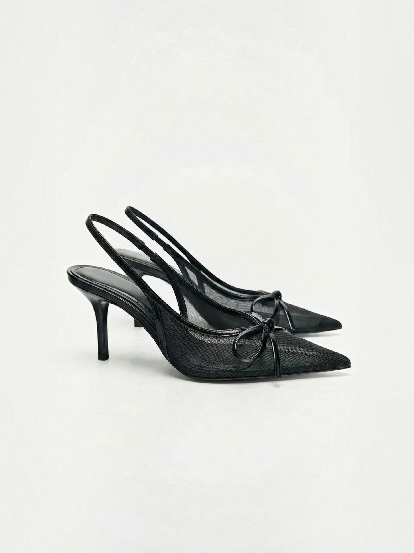 Women's Tulle Slingback Pumps with Pointed Toe