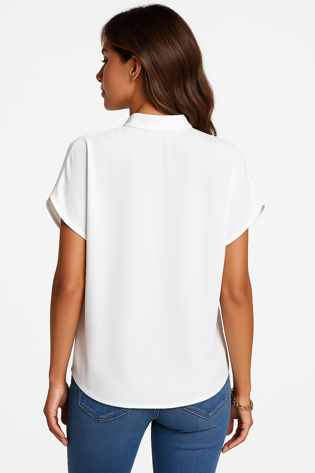 Women's V-Neck Mandarin Collar Blouse