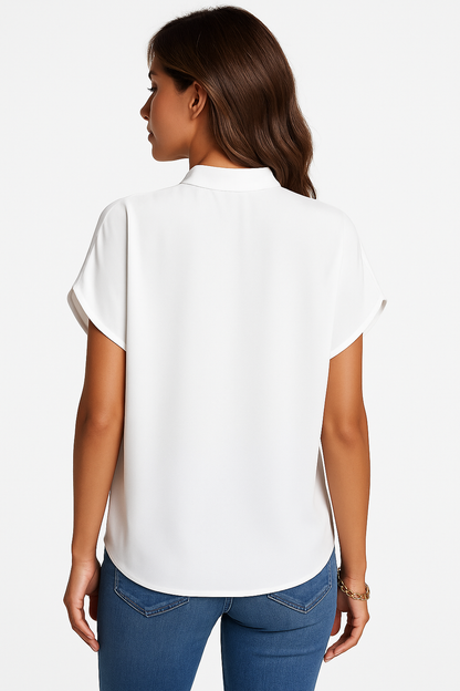 Women's V-Neck Mandarin Collar Blouse