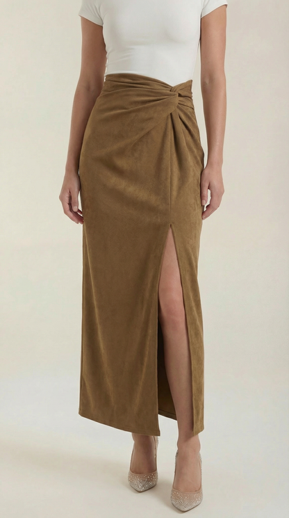 Women's Wrap Maxi Skirt with Tie Waist