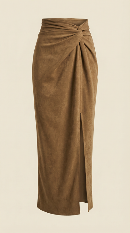 Women's Wrap Maxi Skirt with Tie Waist