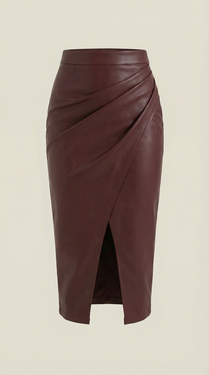 Women's Wrap Midi Skirt with Tie Waist