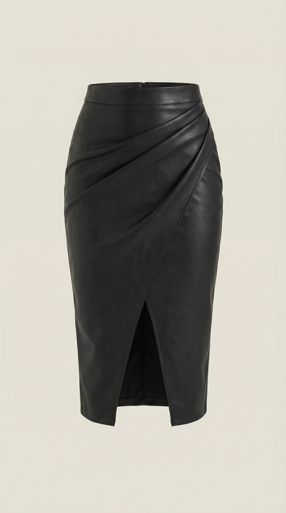 Women's Wrap Midi Skirt with Tie Waist