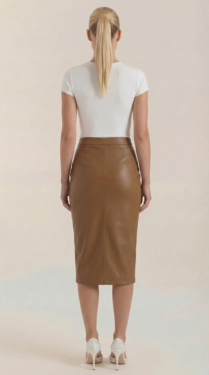 Women's Wrap Midi Skirt with Tie Waist