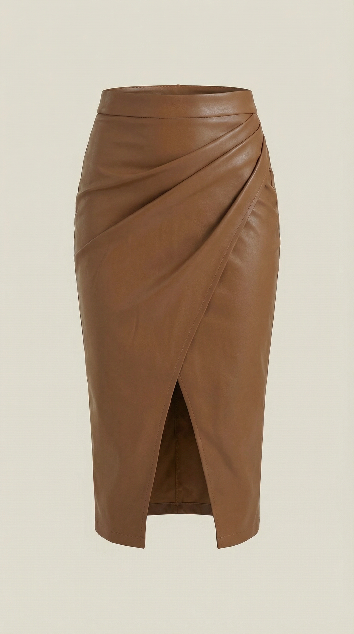 Women's Wrap Midi Skirt with Tie Waist