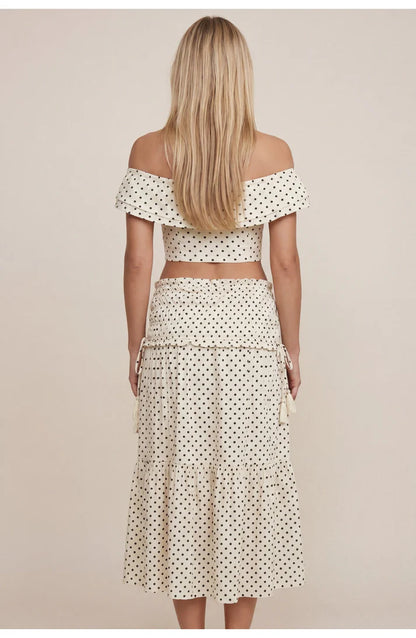 Women's Polka Dot Co-ord Set with Elegant Fitted Silhouette
