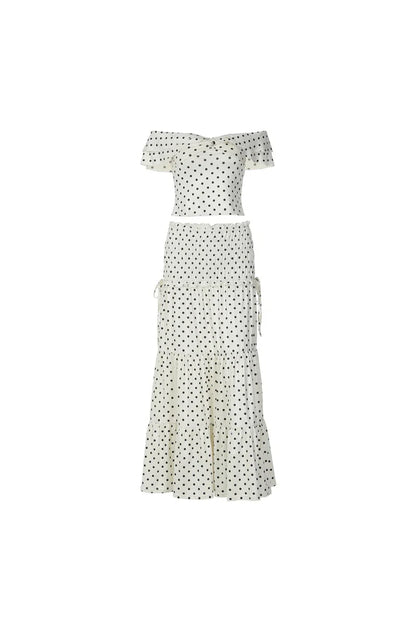 Women's Polka Dot Co-ord Set with Elegant Fitted Silhouette