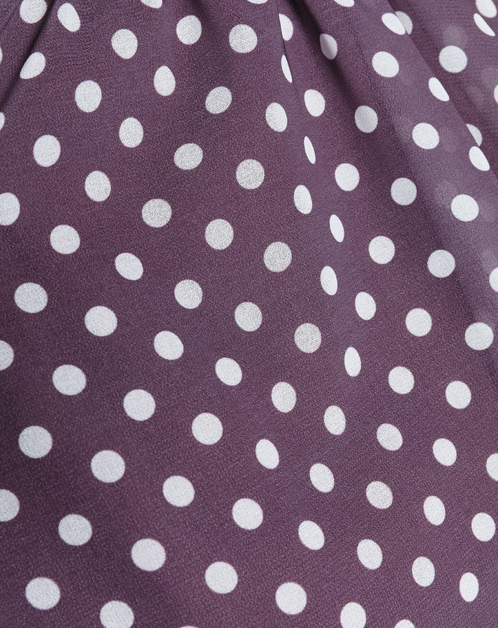 Women's Polka Dot Halter Top with Bubble Hem and Tie Neck