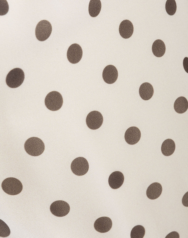 Women's Polka Dot Chiffon Halter Top with Tie Neck and Sheer Overlay