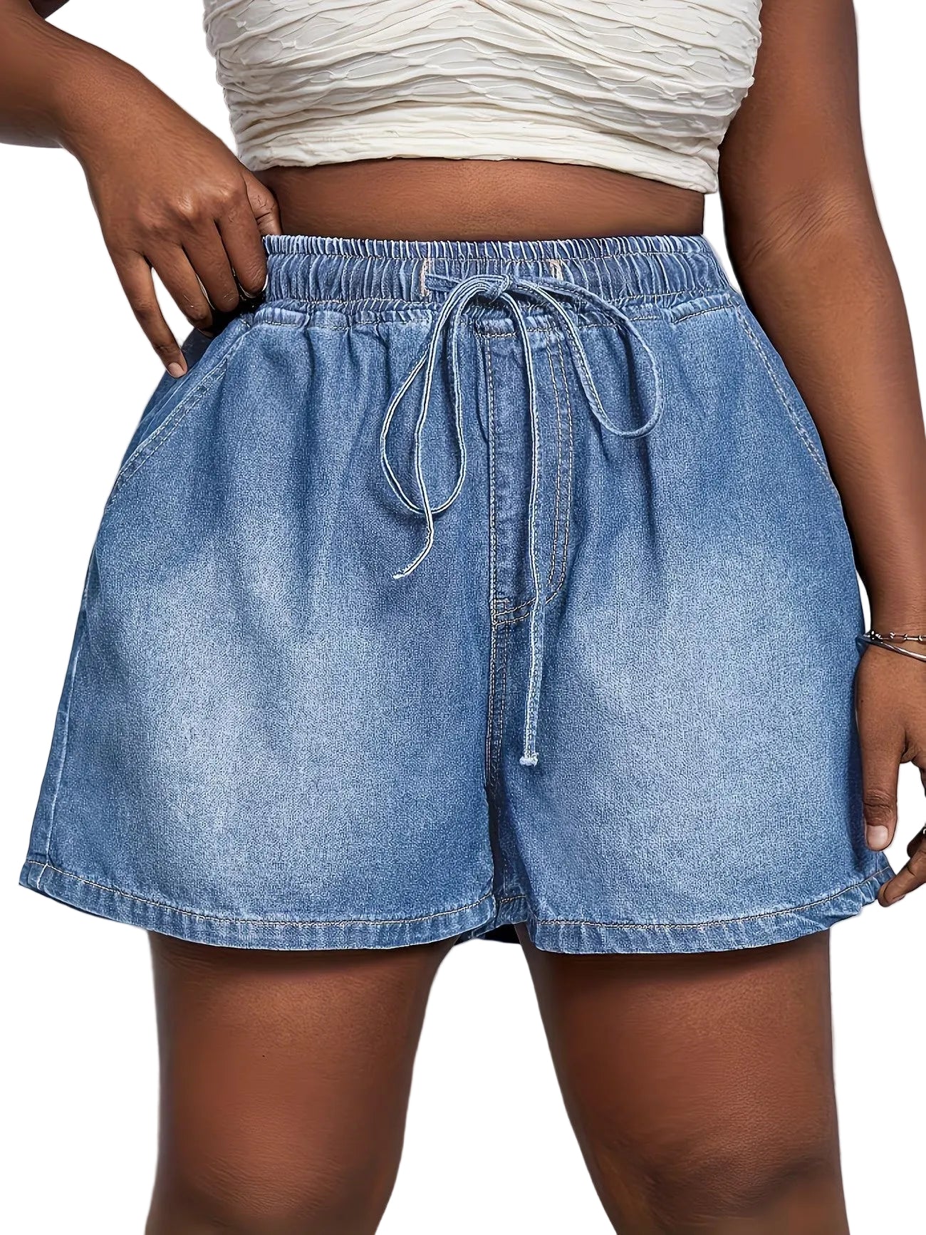 Women's High-Rise Smocked Waist Shorts