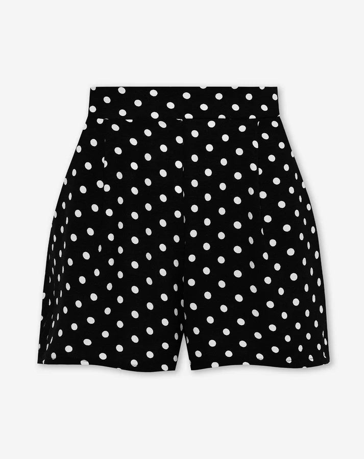 Women's Polka Dot Shorts with Elastic Waistband and Relaxed Fit
