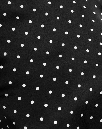 Women's Satin Polka Dot Halter Top with Tie Neck and Fitted Silhouette