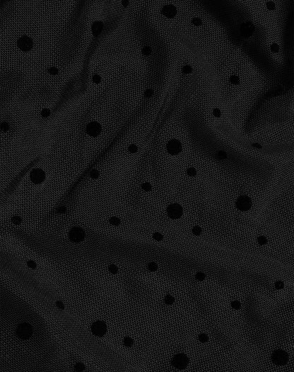 Women's Strapless Polka Dot Scarf Top with Bandeau Construction and Scarf Tie Detail