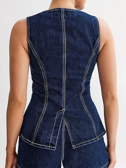 Women’s Two-Piece Set with Contrast Stitching